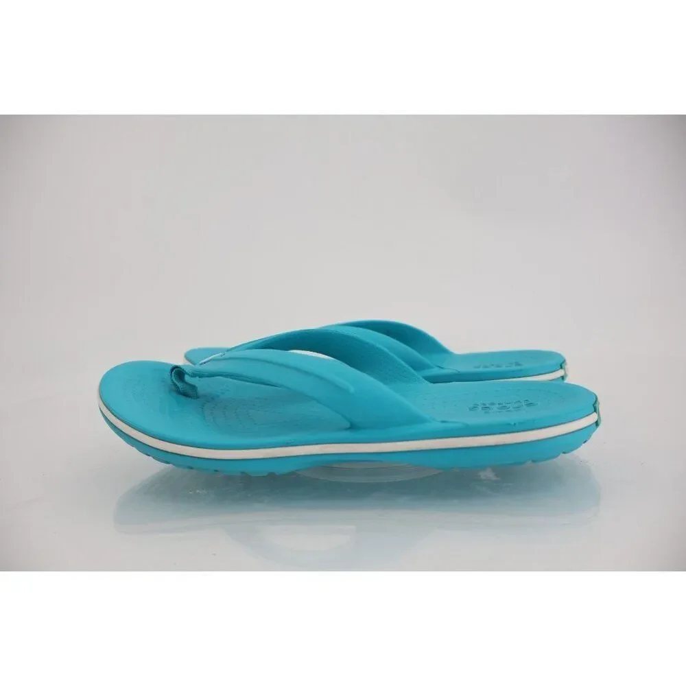 Crocs Crocband Girls Junior Size 1 Flip Flop Sandals Blue Lightweight Comfy
